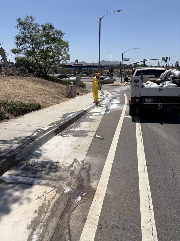 Curb steam cleaning